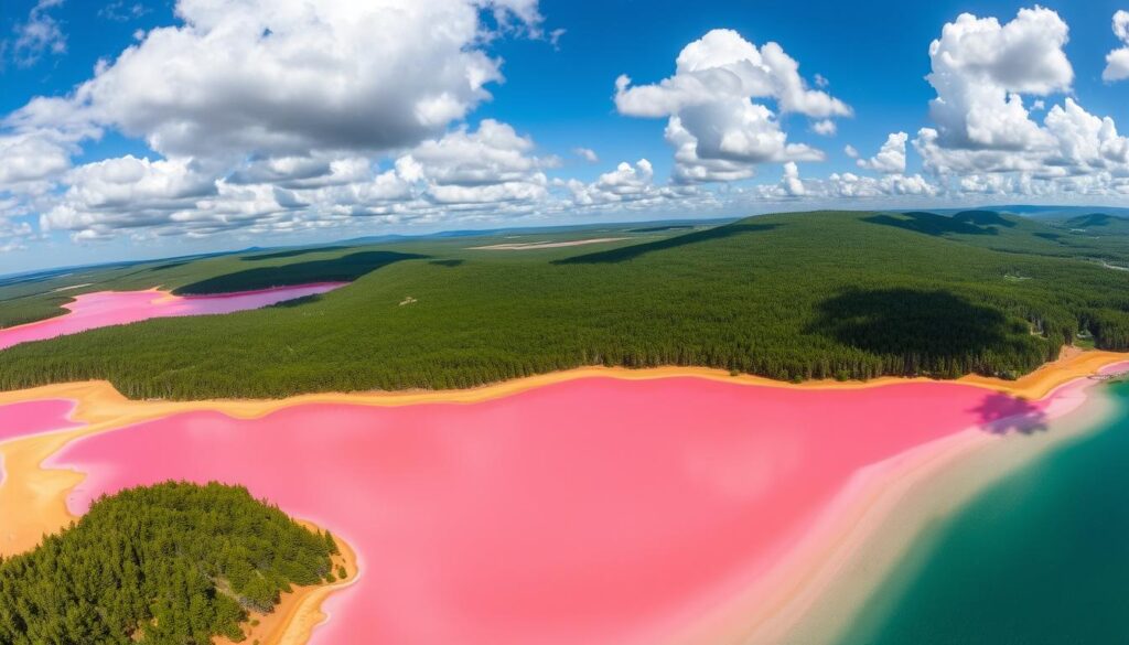 Pink Lake Hillier in Western Australia
